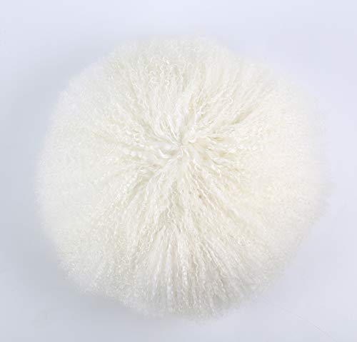 100/% Real Mongolian Lamb Fur Curly Wool Rectangle Throw Pillow Cushion Decorative Pillow for Living Room Bedroom Car,Pillow Insert Included,12x20in,Dark Gray